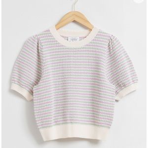 & Other Stories Scalloped Knit Top
